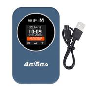 Aramox Enrutador WiFi Portátil, Punto de Acceso Móvil 4G LTE de Doble Banda de 300 Mbps con Ranura para Tarjeta SIM y Pantalla LCD Compatible con 10 Dispositivos para Viajes y (Blue)