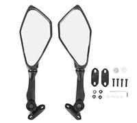 Aramox Espejo Retrovisor de Moto para 300 250 ZX6R 636 300R EX3, Par de Espejos Retrovisores de Moto Plegables de Repuesto Negro