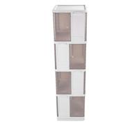 Aramox Estantería Giratoria, Estantería de Almacenamiento PP 360, de Esquina de Pie con Puerta Magnética, Organizador Estrecho para Dormitorio, Sala de Estar, Espacio Pequeño (4 Niveles)