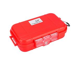 Aramox Estojo Sos Estuche de Almacenamiento a Prueba de Choque Caja a Prueba de Agua ABS Ingeniería de Plástico con Almohadilla de Goma Desmontable para Herramientas Cayos de Teléfono (Rojo)