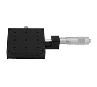 Aramox Etapas Lineales X, Etapa Micrométrica de Rodillo Cruzado, Pista Deslizante para Guía Lineal SEMX80-AC, Anodizado Negro 80 * 80mm