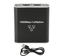 Aramox Ethernet Splitter 1 To 2 Divisor de Gigabit, Conectividad de Doble Dispositivo, Alcance Extendido, Velocidad Ultra Rápida, Divisor Red Aleación Aluminio 1 a 2, Admite 1000Mbps, Conectividad si