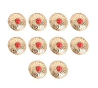 Aramox Exquisito Conferencia de Metal Turquesa de Flores Doradas de Flor Dorada con Instalación Simple, 10 Juegos de 30 Mm Botón de Tornillo para la Decoración de la Bolsa