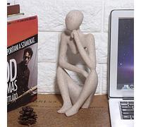 Aramox Figura de Pensamiento Modelo Figuras de Resina Estatua Hecha a Mano 24,5 X 13 X 10 Cm Estilo Nórdico Decoración del Hogar para Sala de Estar Estudio Oficina Exhibición de Vacaciones