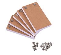 Aramox Flip Book Juego de Papel en Blanco con Tornillos de Encuadernación, 5 Unidades de Flipbooks de Encuadernación Cosidos, 300 Hojas, 4,5 X 2,6 Pulgadas, Papel de Dibujo sin Sangrado para