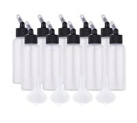 Aramox Frascos de Botella de Pintura para Aerógrafo, Paquete de 10 PP, Accesorios para Aerógrafo con Alimentación por Sifón de Doble Acción, 65 Ml con Embudo de Bola de Acero y Adaptador de Tapa