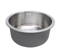 Aramox Fregadero de Cocina de Acero Inoxidable Redondo Elegante, Fregadero de Barra de un Tazón para Lavar Vegetales Platos de Frutas, 42 Cm, Baño de Baño de Cocina (Cepillado)