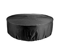 Aramox Funda para Muebles de Exterior para Juego de Sillas de Mesa Redonda, Tela Oxford Resistente Al Viento, Funda para Patio con Cordón, Negra Resistente Al Agua para Silla de Mesa para el Hogar y