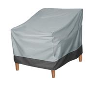 Aramox Funda para Silla de Patio, Revestimiento Plateado Resistente Al Agua, Funda para Muebles de Exterior para Césped y Jardín, Material de Tela Oxford (Gris Negro 190T)