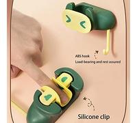 Aramox Gancho de Almacenamiento para Fregona Doméstica, ABS Duradero con Varilla de Soporte Giratoria, Gancho Adhesivo sin Perforaciones para Almacenamiento en el Baño y el Hogar