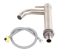 Aramox Grifo de Agua del Grifo de Cuenca de Acero Inoxidable Cepillada con Manguera de Núcleo de Válvula de Cerámica para el Gabinete de Baño de Tocador Bandeja de Lavandería