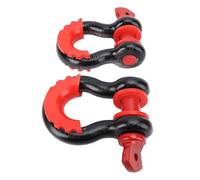 Aramox Grillete Resistente de 8800 Libras, Gancho de Remolque con Anillo en D de Acero Forjado, Equipo de Recuperación Confiable para SUV, Camiones, Vehículos Todo Terreno, Negro con Ejes Rojos