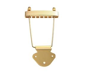 Aramox Guitarra Ajustable Trapecio Puente Trasero Reemplazo Metal 6 Cuerdas Jazz Bass Archtop Hollowbody Oro Plata Opcional (GOLD)