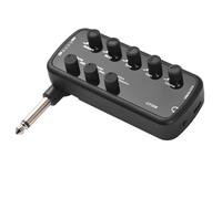 Aramox Guitarra Electric Guitar Mini Amp Auriculares Amplificador de Auriculares Enchufe y Reproduce 3 Simulaciones de Altavoces Ideales para Guitarristas Negros 9.7 * 3.5 * 4.3cm (Bajo)