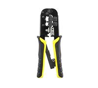 Aramox Herramienta de Engarzado de Alambre de Trinquete Herramienta de Engarzado de Acero para 8P8C 6P6C 6P4C 6P3C, de Corte de Pelado de de Alambre 3 en 1 para Electricistas de Línea Telefónica de