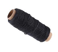 Aramox Hilo de Cuero Encerado Cordón de Coser Plano 0,5 Mm Hilo de Coser Encerado Negro 50 M para a Mano de Cuero Fabricación de Joyas Pulsera Trenzado Reparación de Zapatos Usuarios Artesanales
