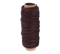 Aramox Hilo de Cuero Encerado Cordón de Coser Plano 0,5 Mm Hilo de Coser Encerado Negro 50 M para a Mano de Cuero Fabricación de Joyas Pulsera Trenzado Reparación de Zapatos Usuarios Artesanales