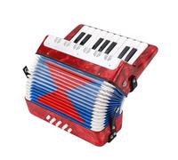Aramox Instrumento Musical de Acordeón de 17 Teclas para Principiantes, ABS Ligero con Correa Ajustable, Perfecto para Niños y Estudiantes que Aprenden (rojo)