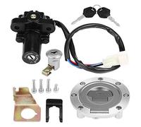 Aramox Interruptor de encendido, interruptor de encendido de tapa de combustible, interruptor de encendido de combustible, cerradura de asiento con juego de llaves para YZF R1 R6 FZ6 01-12