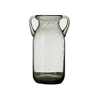 Aramox Jarrón de Cristal con Burbujas de Doble Oreja, Jarrón Decorativo Moderno con Acabado Texturizado Acanalado Hecho a Mano para Flores, Plantas o Peces en Azul, Morado, Verde, Gris, 10x16,5 Cm,