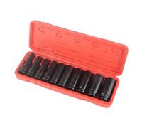 Aramox Juego de 10 Llaves de Vaso de Impacto Profundo de 1/2 Pulgada, Acero Al Cromo Vanadio, Alta Dureza, Herramienta de Reparación Esencial para Mecánicos y Entusiastas del Bricolaje