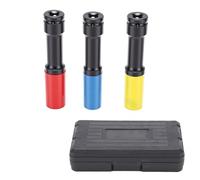 Aramox Juego de 3 Vasos Protectores de Rueda de Pared Delgada, 17, 19, 21 Mm, 1/2 Pulgadas, Vaso Profundo de Impacto Extralargo, Codificado por Colores para Instalación y Extracción de