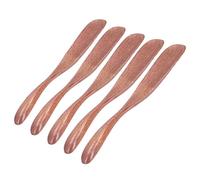 Aramox Juego de 5 Cuchillos de Madera para Mantequilla, Esparcidor de Queso, Cuchillo Chino para Mermelada de Cereza, 16,5 X 2 Cm, para Pan, Pastel, Miel, Mantequilla de maní, Mascarilla Facial, Uso