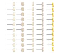 Aramox Juego de 7 Ruedas para Pulir Pelusas, Fieltro de Lana, Algodón, Vástago de 6,35 Mm, Herramienta de Almohadilla de Pulido Multiforma para Usuarios de Taladros en Acero Inoxidable, Aluminio,