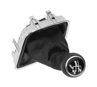 Aramox Juego de Botas de Palanca de Cambios de Cuero ABS de PVC, 5 Velocidades con Señal Inversa, Parte en Capas, Instalación Rápida para Conductores Manuales en el Interior del Automóvil (BLACK)