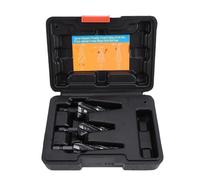 Aramox Juego de Brocas Escalonadas en Espiral de 3 Piezas, Acero de Alta Velocidad, Diseño de 4 Flautas, Uso para Metal, Madera, Plástico, Compatible con Vástago Hexagonal de 1/4 y 3/8 Pulgadas