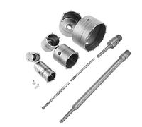 Aramox Juego de Brocas TCT, Kit de Sierra Perforadora de Aleación para Mampostería, 10 Piezas, 35 Mm, 110 Mm, con Vástagos SDS y Taladros Guía para Aberturas de Tuberías de Cemento, Ladrillos de