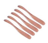 Aramox Juego de Cuchillos de Mantequilla de Madera, Esparcidor de Queso de Cereza Chino, 5 Piezas, 16,5 X 2 Cm, para Pan, Mermelada, Pastel de Miel y Mascarilla Facial, Grueso, Fácil de Limpiar,