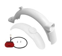 Aramox Juego de Guardabarros Trasero y Delantero para Patinete Eléctrico, Protector contra Salpicaduras con Luz Trasera para M365 Pro2, Esencial para Montar en Clima Lluvioso (White)