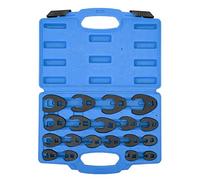 Aramox Juego de Llaves de Pie de Cuervos Métricas, Llave de Extremo Abierto de Acero Cr Mo, 19 Piezas de 8 Mm a 32 Mm con Caja de Herramientas para Mecánica de Reparación de Trinquete de Tuerca
