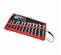 Aramox Juego de Llaves de Trinquete, Acero, Juego de Llaves de 12 Piezas de 8 a 19 Mm para Reparación y Mantenimiento de Automóviles (cabezal fijo)