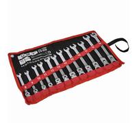 Aramox Juego de Llaves de Trinquete, Acero, Juego de Llaves de 12 Piezas de 8 a 19 Mm para Reparación y Mantenimiento de Automóviles (cabeza movible)