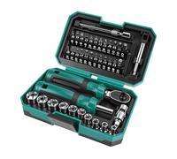 Aramox Juego de Llaves de Tubo con Trinquete, Llave de Tubo de Acero CRV con 10 Vasos de 24 Puntas, Agarre Ergonómico, Soporte Magnético, Caja de Almacenamiento para Reparaciones en el Hogar,