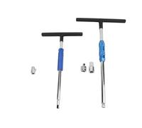 Aramox Juego de Llaves Giratorias con en T, Casquillo de Barra en T de 1/4 pulg., Accionamiento de 3/8 pulg., 2 Piezas, 3 Adaptadores para, Diferentes Especificaciones del Cabezal de