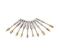 Aramox Juego de Rebabas, Brocas de Carburo de Acero de Tungsteno Recubiertas de Ti con Vástago Hexagonal de 1 4 Pulgadas, Doble para Piedra de Madera de Metal, 10 Piezas para Esmerilar, Desbarbar y