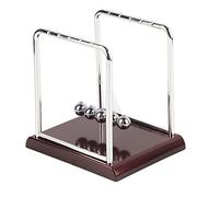 Aramox Juguete de Escritorio de Equilibrio de Péndulo Bola de Movimiento Oscilante de Metal con Base de ABS y Bolas de Metal Sólido Grande 17,5 X 14,7 X 18 Cm Decoración de Escritorio de Educación