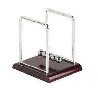 Aramox Juguete de Escritorio de Equilibrio de Péndulo Bola de Movimiento Oscilante de Metal con Base de ABS y Bolas de Metal Sólido Grande 17,5 X 14,7 X 18 Cm Decoración de Escritorio de Educación