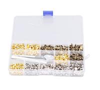 Aramox Kit de Alicates Perforadores de Remaches Dobles de 300 Piezas, Herramienta de Perforación de Cuero de Cobre con Remaches de Doble Cara con Perforador, Fácil Clasificación y Ahorro de Mano de