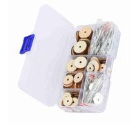 Aramox Kit de Articulaciones para Muñecas, Articulaciones de Osito de Peluche de Madera, 50 Juegos con Piezas de Madera Sintética y Hierro, Caja de Almacenamiento de 5 Tamaños para Hacer Muñecas DIY,