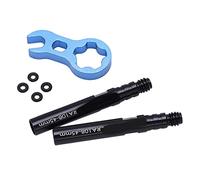 Aramox Kit de Extensor de Válvula de Neumático, Extensor de Válvula de Diseño de Doble Sellado de Aleación de Aluminio con Llave para Bicicleta de Carretera (45mm)