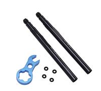 Aramox Kit de Extensor de Válvula de Neumático, Extensor de Válvula de Diseño de Doble Sellado de Aleación de Aluminio con Llave para Bicicleta de Carretera (80mm)