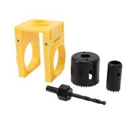 Aramox Kit de Instalación de Bloqueo de la Puerta Kit de Sierra de Sierra Instalación de Cerrojo Sierras de Acero de Carbono con Plantilla Ajustable para Puertas de Madera 1-3/8 1 (YELLOW)