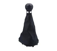 Aramox Kit de Perilla de Palanca de de 6 Velocidades, Polaina de Cuero Sintético Negro con Borde Cromado, Ajuste Directo para MK2 2004-2009 2003-2010