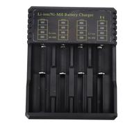 Aramox LED Universal USB 4 Slots Battery Cargador para Li Ion 26650 18500 18350 14500- Cargador Inteligente Rápido para AA Nimh Liion Batteries: Conveniente para Viajar Material ABS