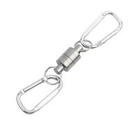 Aramox Liberación de Red Magnética Llavero Magnético de Acero Inoxidable Hebilla Doble de Liberación Rápida Soporte de Carga de 3,5 Kg para Red de Pesca con Mosca Paquete de Chaleco