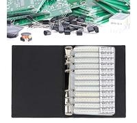 Aramox Libro de Muestras de Condensadores 1206, Libro de Muestras de Componentes Electrónicos de Plástico con 80 Valores, Kit Surtido de Condensadores Negros para Comparación, Almacenamiento y